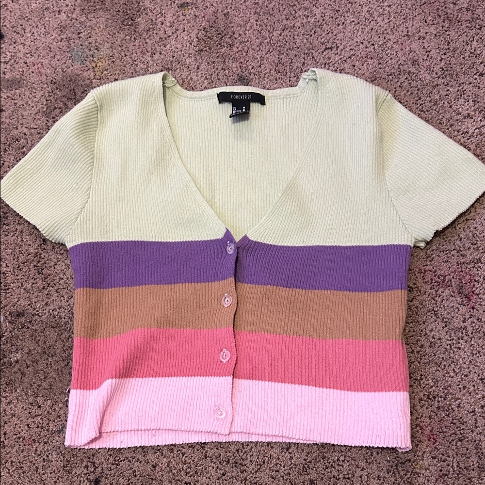 Forever 21 Multicolor Button-Up Cardigan